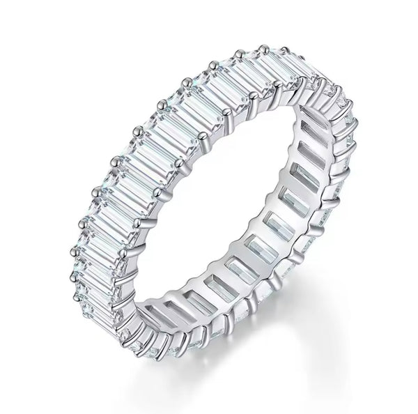 Isla Emerald-Cut Eternity Moissanite Band