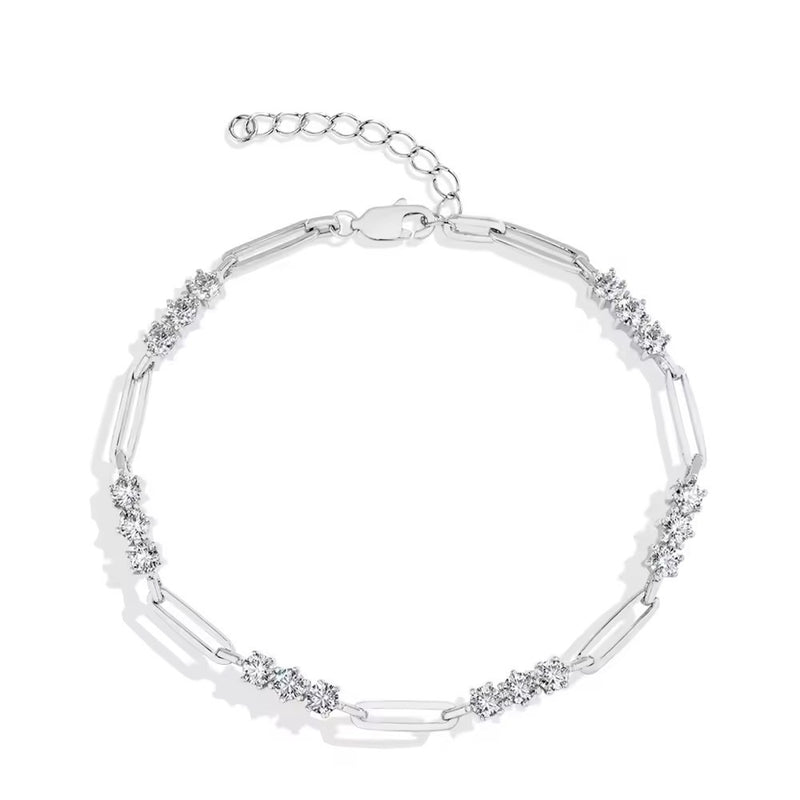 Selena - Paperclip Moissanite Bracelet