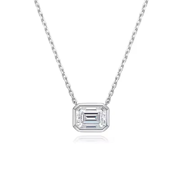 Emerald - Moissanite Pendant