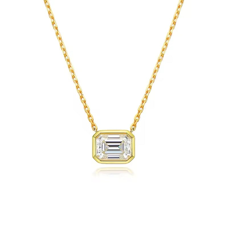 Emerald - Moissanite Pendant