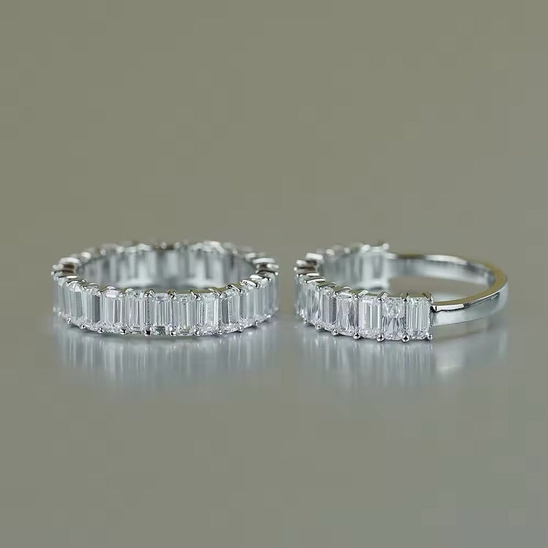 Isla Emerald-Cut Eternity Moissanite Band