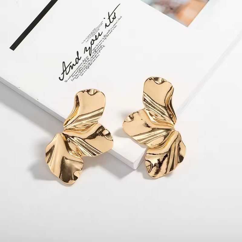 Geometric Petal Stud Earrings