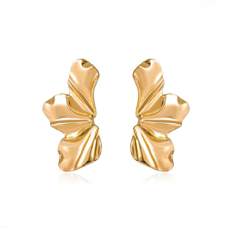 Geometric Petal Stud Earrings