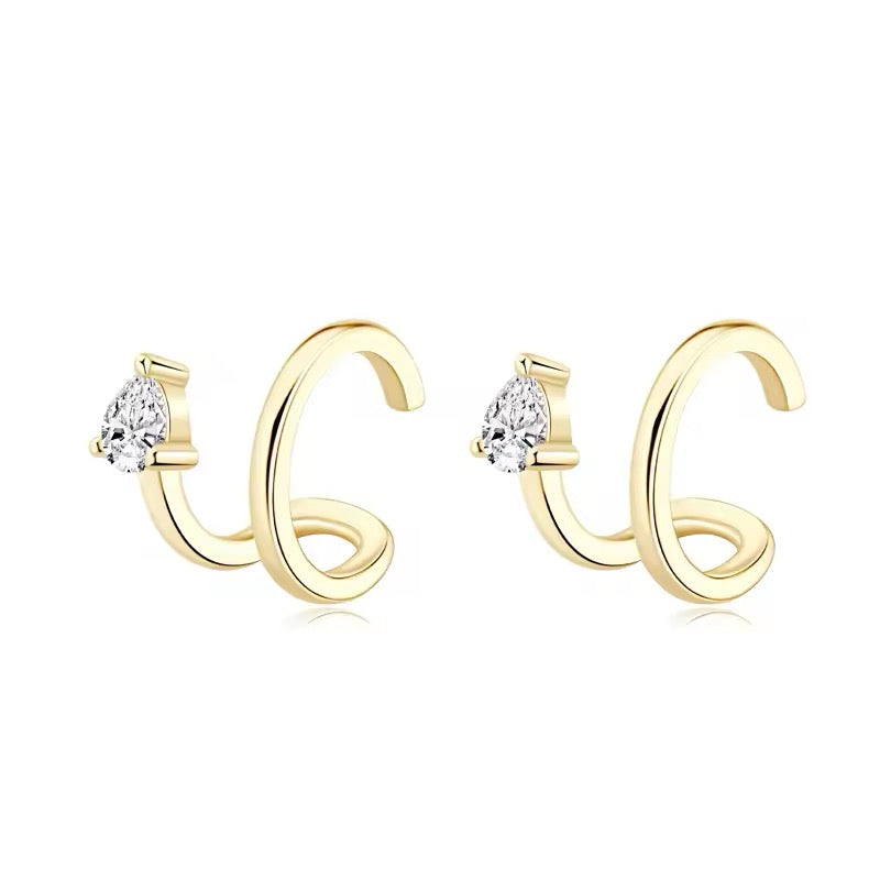 Selene - Moissanite Cuff Earrings