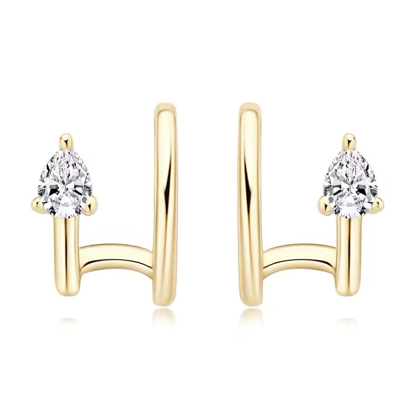 Selene - Moissanite Cuff Earrings