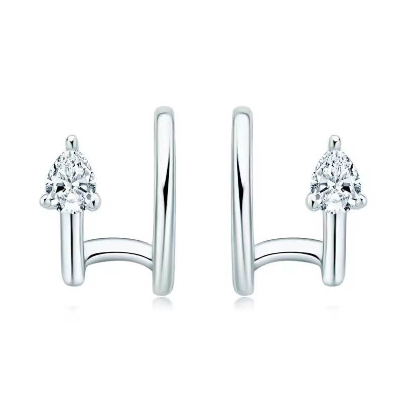 Selene - Moissanite Cuff Earrings